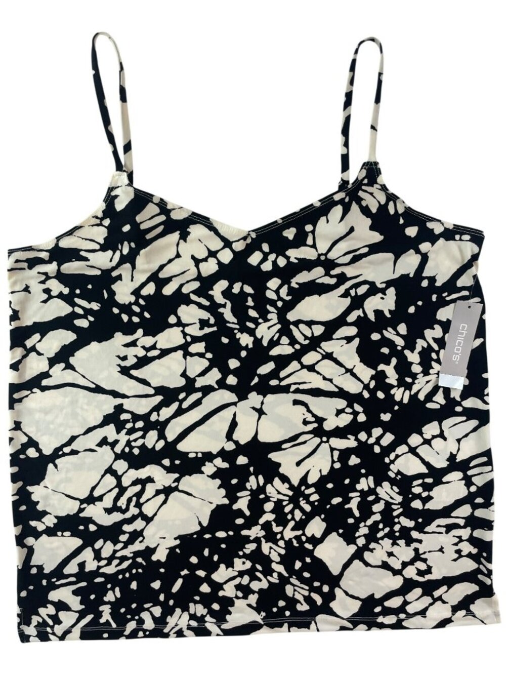 Chicos Easy Chic Black White Cami Tank Top Lightweight Stretch Wmn's Sz 2 NWT